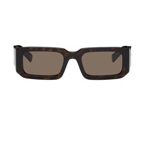 Prada Tortoiseshell Rectangular Sunglasses with Brown Lenses